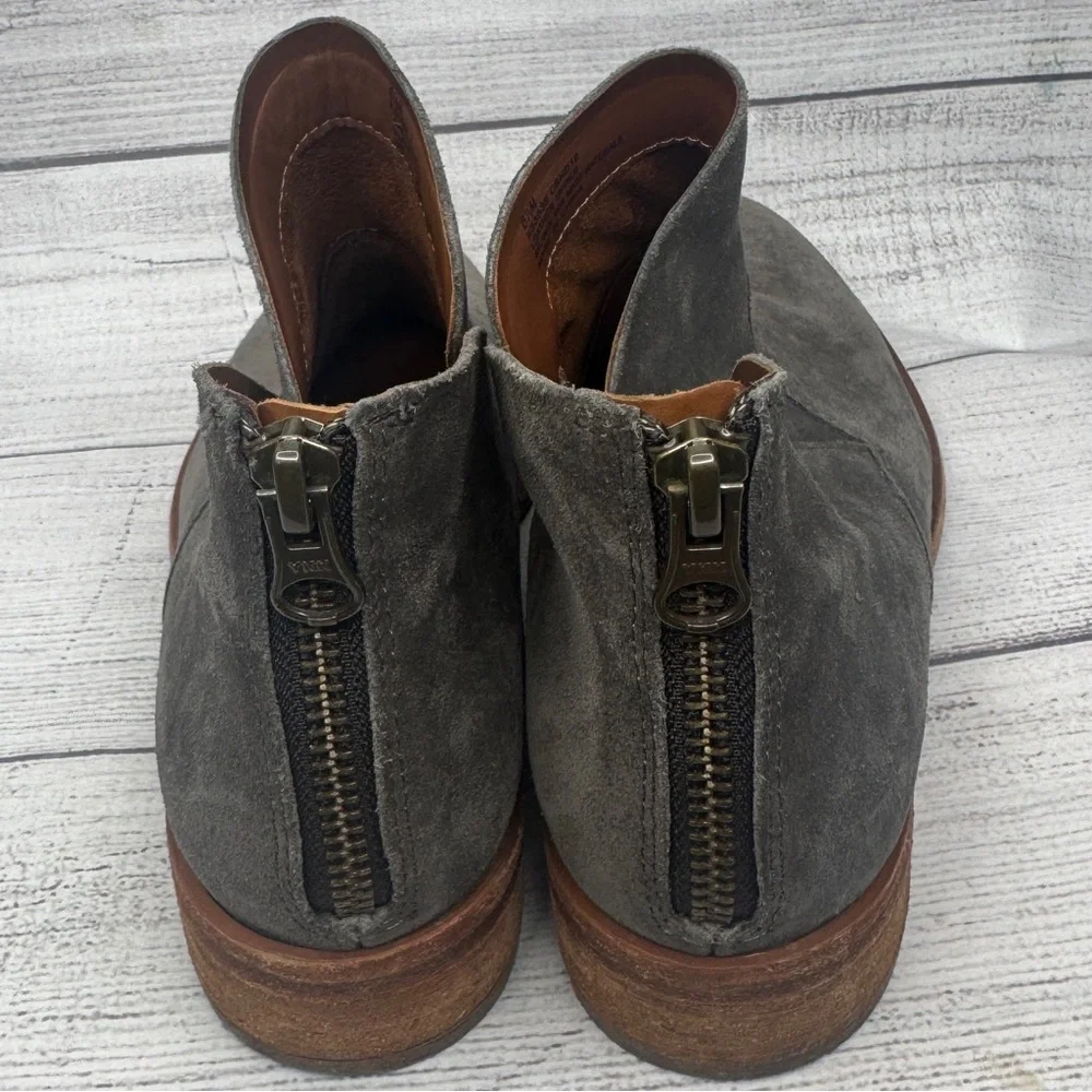Kork-Ease Ryder Gray Suede Zip Back Ankle‎ Boots Size 6.5